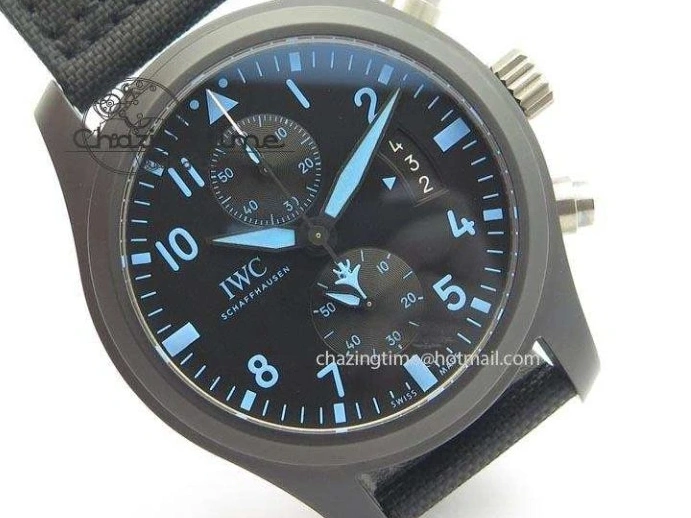 MIROTIME 0505 Pilot Chrono IW388003 Real Ceramic V6F 1:1 Best Edition On Black Nylon Strap A StreetReady 7284